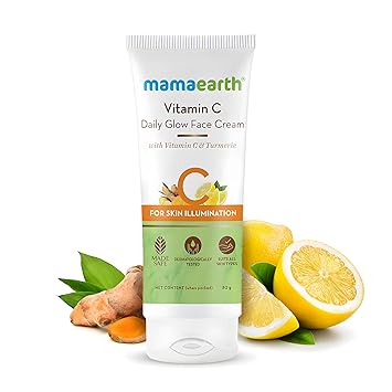 Mamaearth Vitamin C Daily Glow Face Cream With Vitamin C & Turmeric For Skin Illumination - 80 G - image, photos