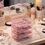 Goodma 12 Pieces Rectangular Plastic Boxes Empty Storage Organizer Containers with Hinged Lids for Small Items and Other Craft Projects (Pink, 85 x 55 x 25 mm) | 12 Pieces, Empty Organizer Containers, Hinged Lids, For Small Items and Craft Projects