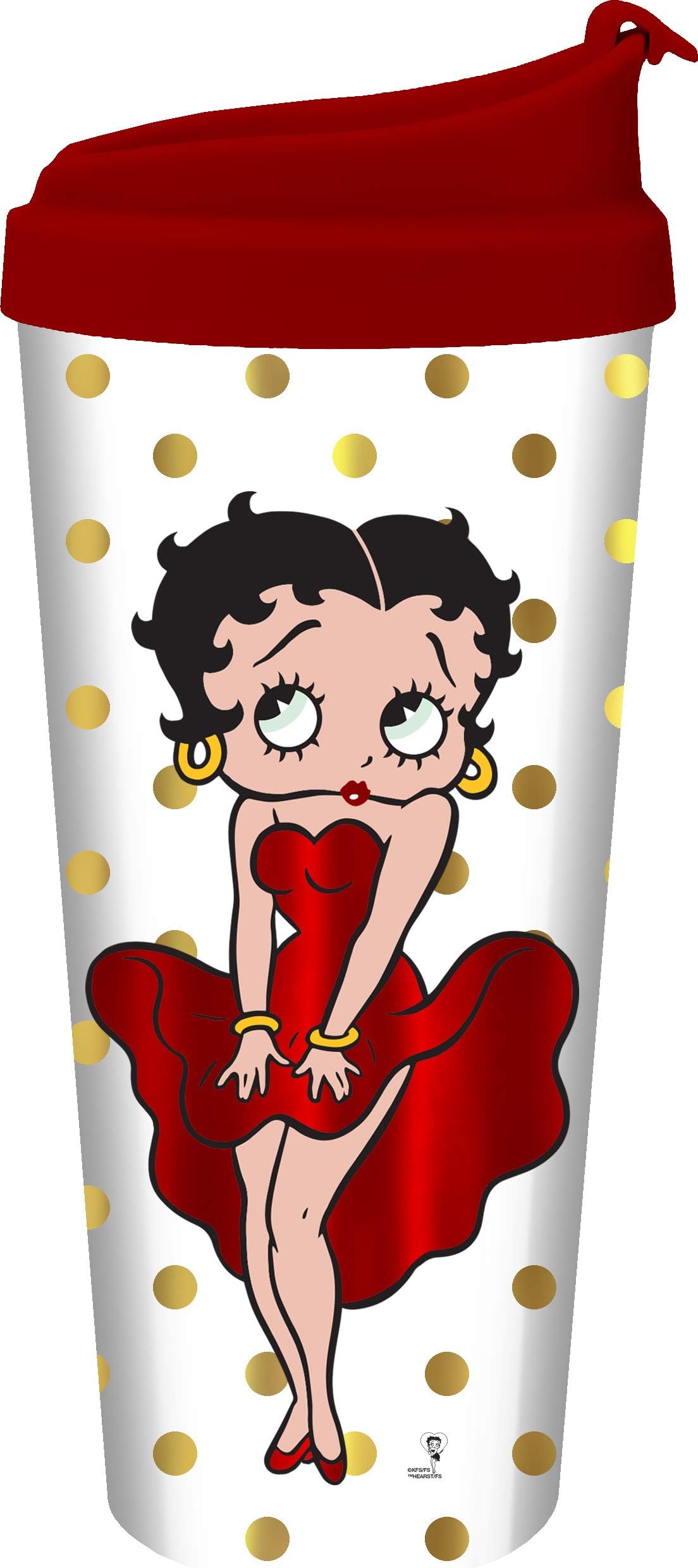 Spoontiques Betty Boop Acrylic Travel Mug, White, 400 ml