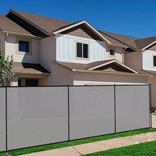 Miniatura 6 de TANG Valla de privacidad al aire libre con postes de hierro, picos de tierra para perros, valla de privacidad de jardín de metal, valla de