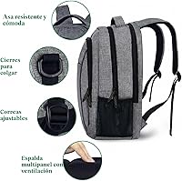 Vista 6 de MATEIN - Mochila de viaje para laptop, mochila empresarial antirrobo, delgada, resistente, puerto de carga USB, impermeable, para universidad o Gris