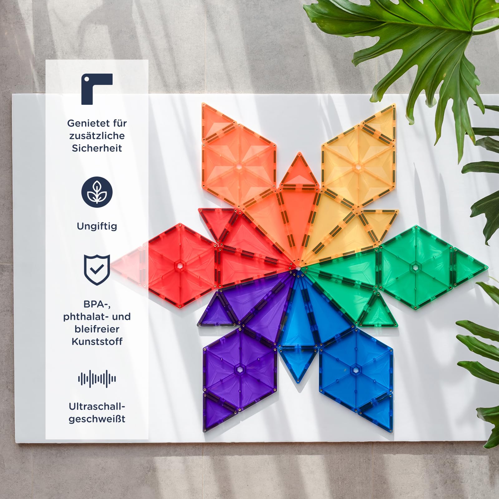 CONNETIX Magnetbausteine Regenbogen Geometriepaket, 30 Stück