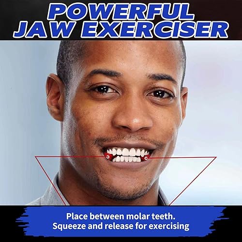 Miniatura 4 de Ejercitador de mandíbula para hombres y mujeres  4 niveles de resistencia (8 piezas) tabletas de silicona para ejercitar la mandíbula  Potente