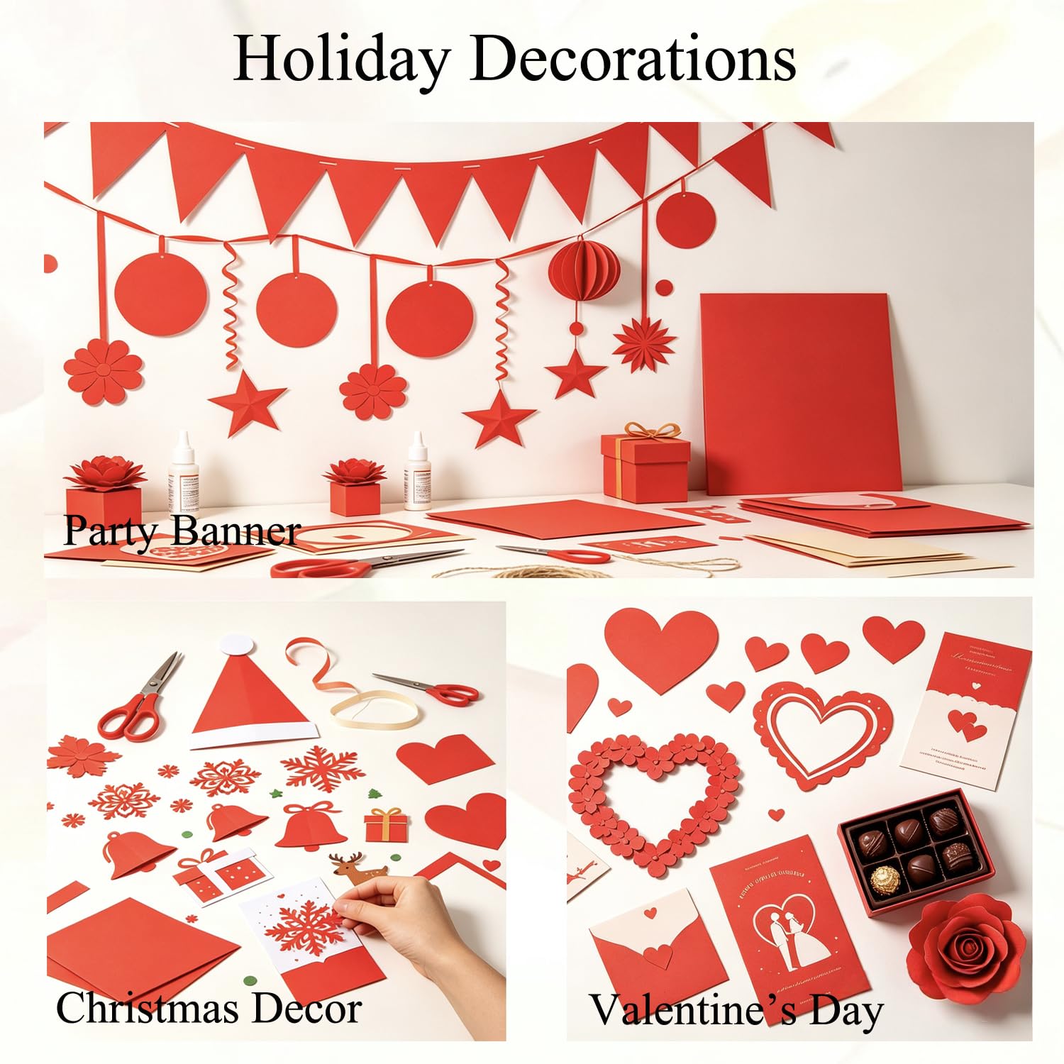Lot de 100 feuilles de papier kraft rouge en vrac pour art - 45,7 x 61 cm - Poids moyen - Grand papier rouge pour tableau d'affichage, construction, origami-100 feuilles d'art colorées pour