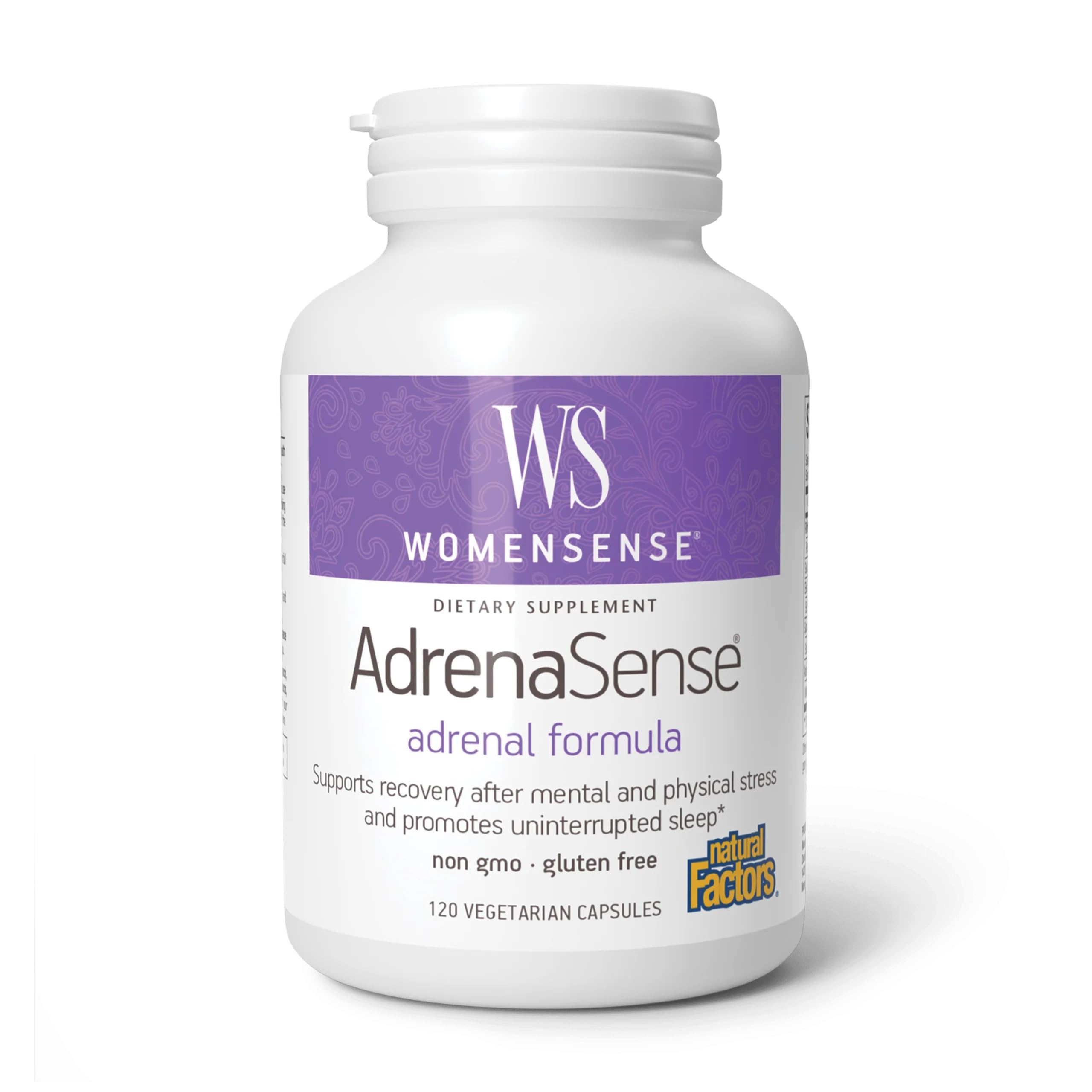 Natural Factors AdrenaSense Adrenal Support*, 120 Vegetarian Capsules 120 Count (Pack of 1)