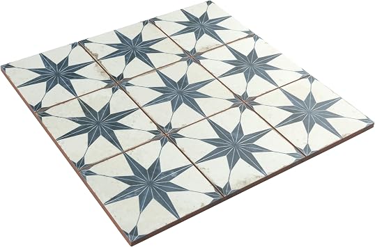 Harmonia Kings Star Blue 13 x 13 Ceramic Floor and Wall Tile