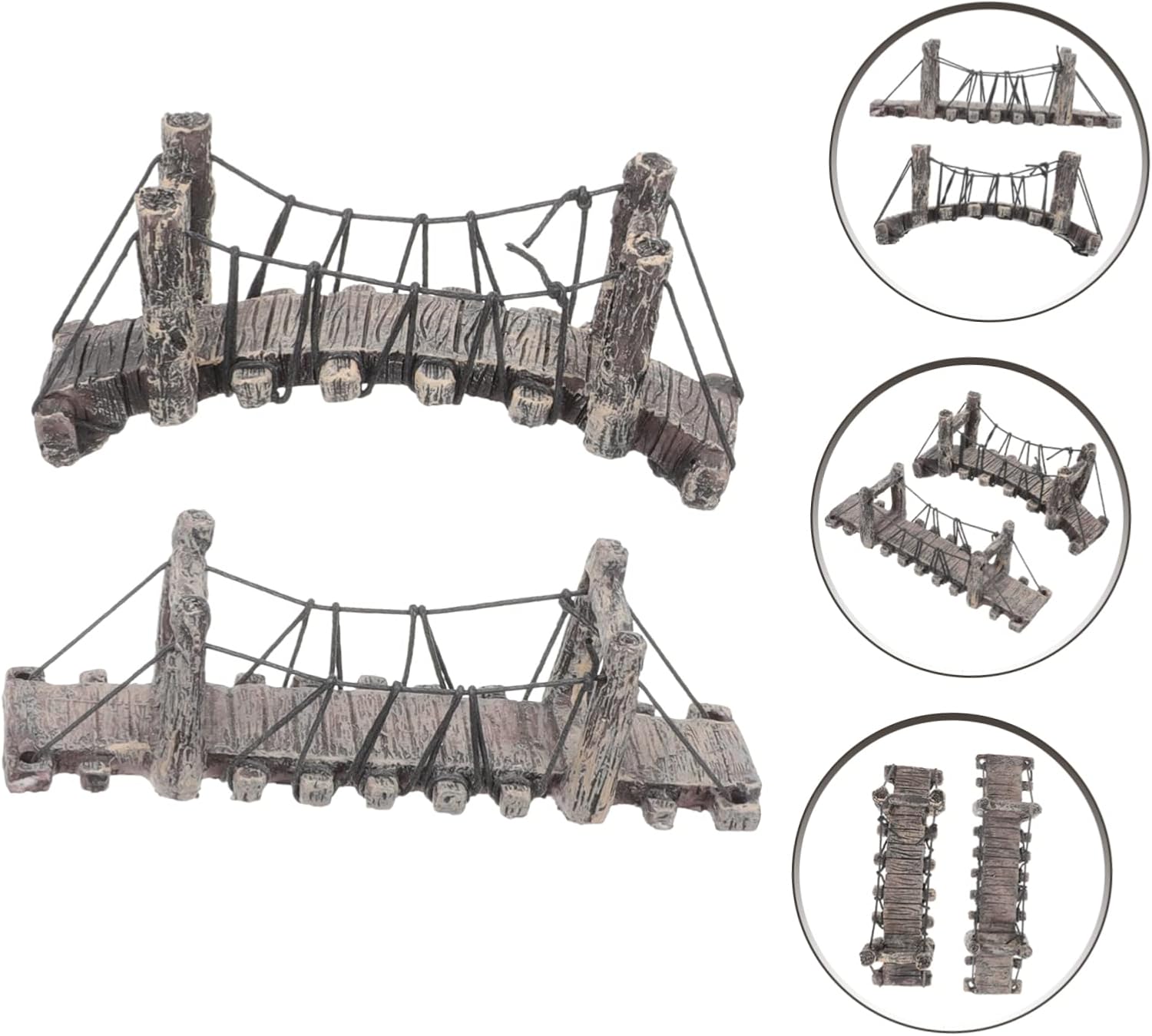 2pcs Resin Bridge Statue Decoration for Landscaping Bonsai Bridge Model Adorable Accessories for Garden Decor