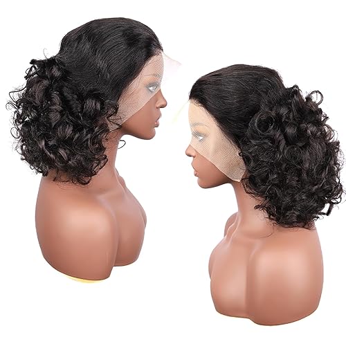 Miniatura 6 de mogge Peluca de cabello humano con encaje frontal de color negro natural, onda de huevo de 13 x 4, pelucas de encaje frontal HD de 13 x 4, densidad