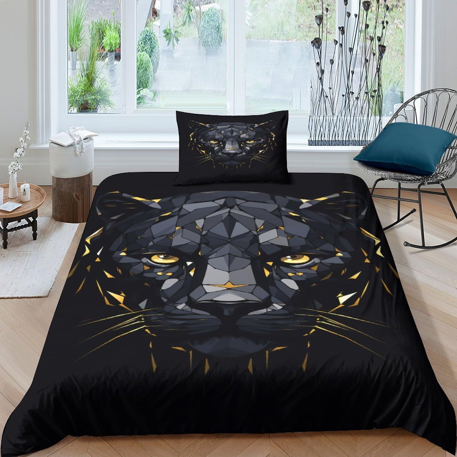 Housses de couettes 3D Panthère Noire pour décorer la chambre ado