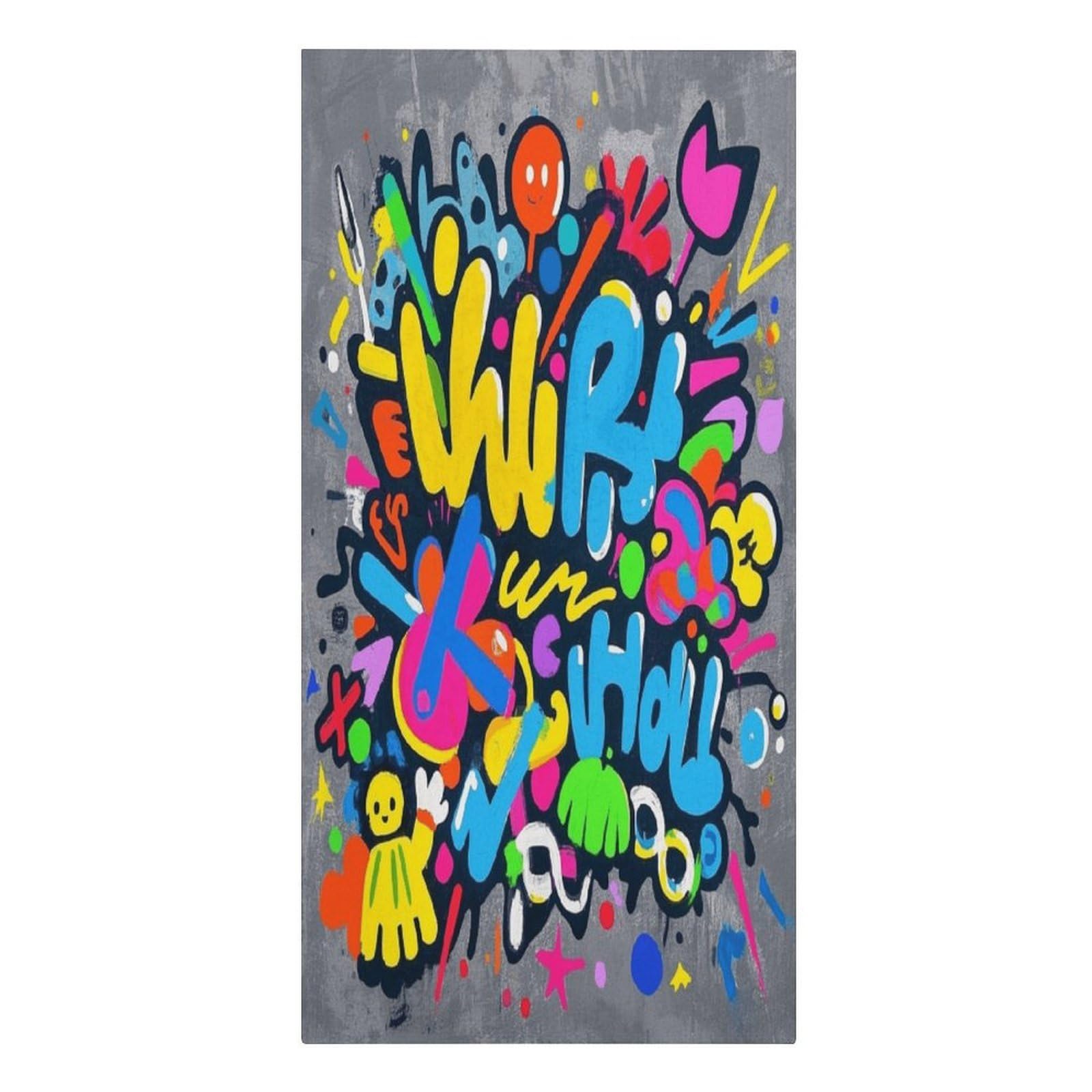 Fekiloot Men's Style Graffiti Large Beach Towel, Travel Towel For Adults Wo, Pool Towels For Beach, Camping, Swim Pool, Gym, Sports& Yoga 61.4"X30.3"
