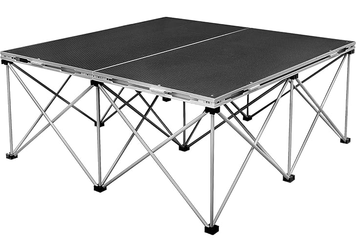 Tetra-Teknica PSR-24 4'x4' Folding Portable Stage Platform Modular Unit with 24” 9-strut Centipede Riser