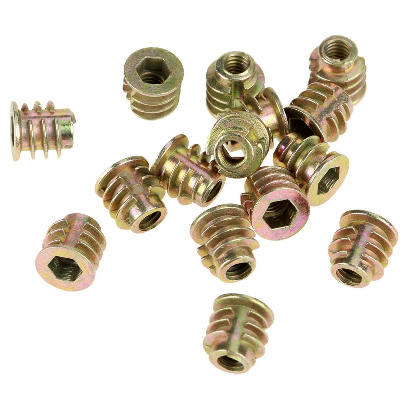 Mobili esagonale Socket Dado M4 x 8 mm, 50 pezzi, tipo filettato in lega di zinco, filo esagonale testa dado dado per inserto in legno