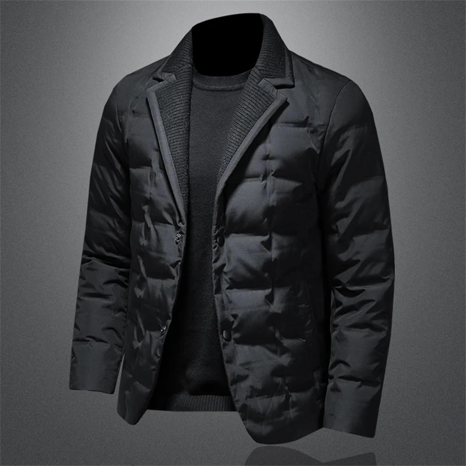 Men Suit Collar Duck Down Coat Winter Thermal Business Blazer Down Coats Thicken Quilted Puffy Jacket