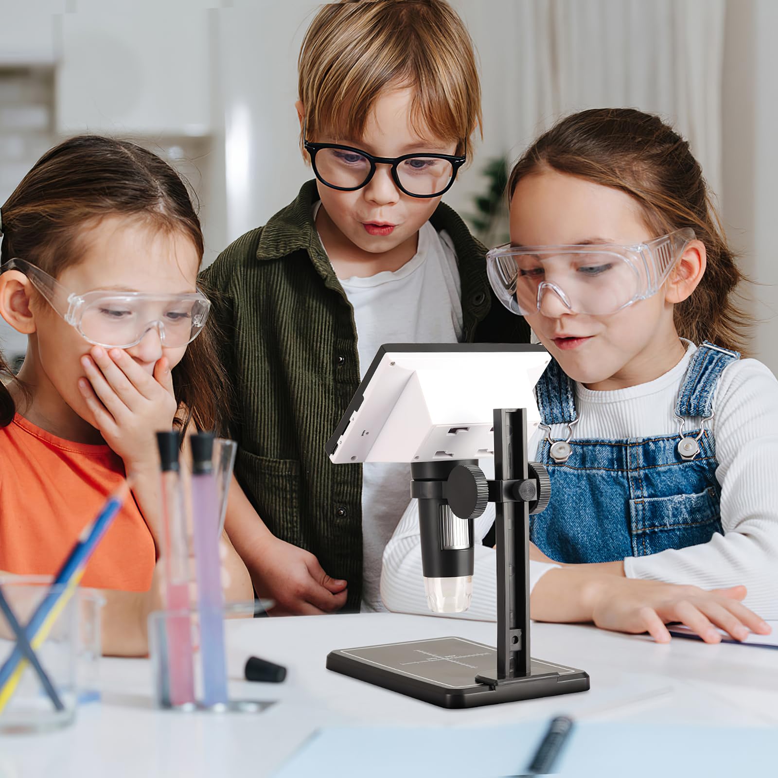 Koolertron Microscope Numérique 4,3 Pouces avec Carte TF 32G Lumière 8 LED 1000X Microscope Professionnel pour Réparation de Circuits Imprimés