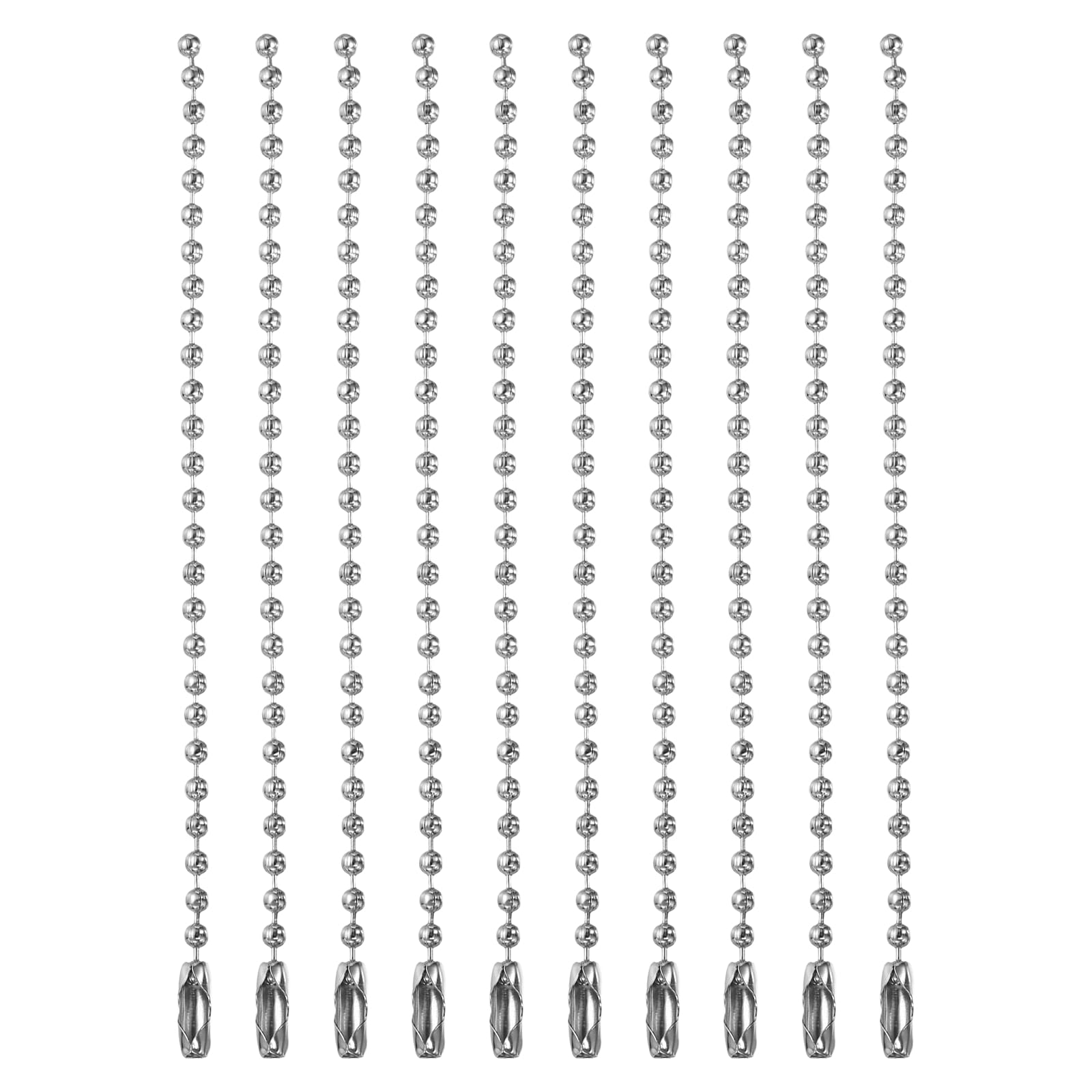 PATIKIL Ball Beads Chains, (10cm, Silver) (220 Pcs), Metal Dog Tag Chain Keychain Rings Beaded Extension Links Necklace Keychains, Suit for - Jewelry Making/Hanging Decoration โ image 1