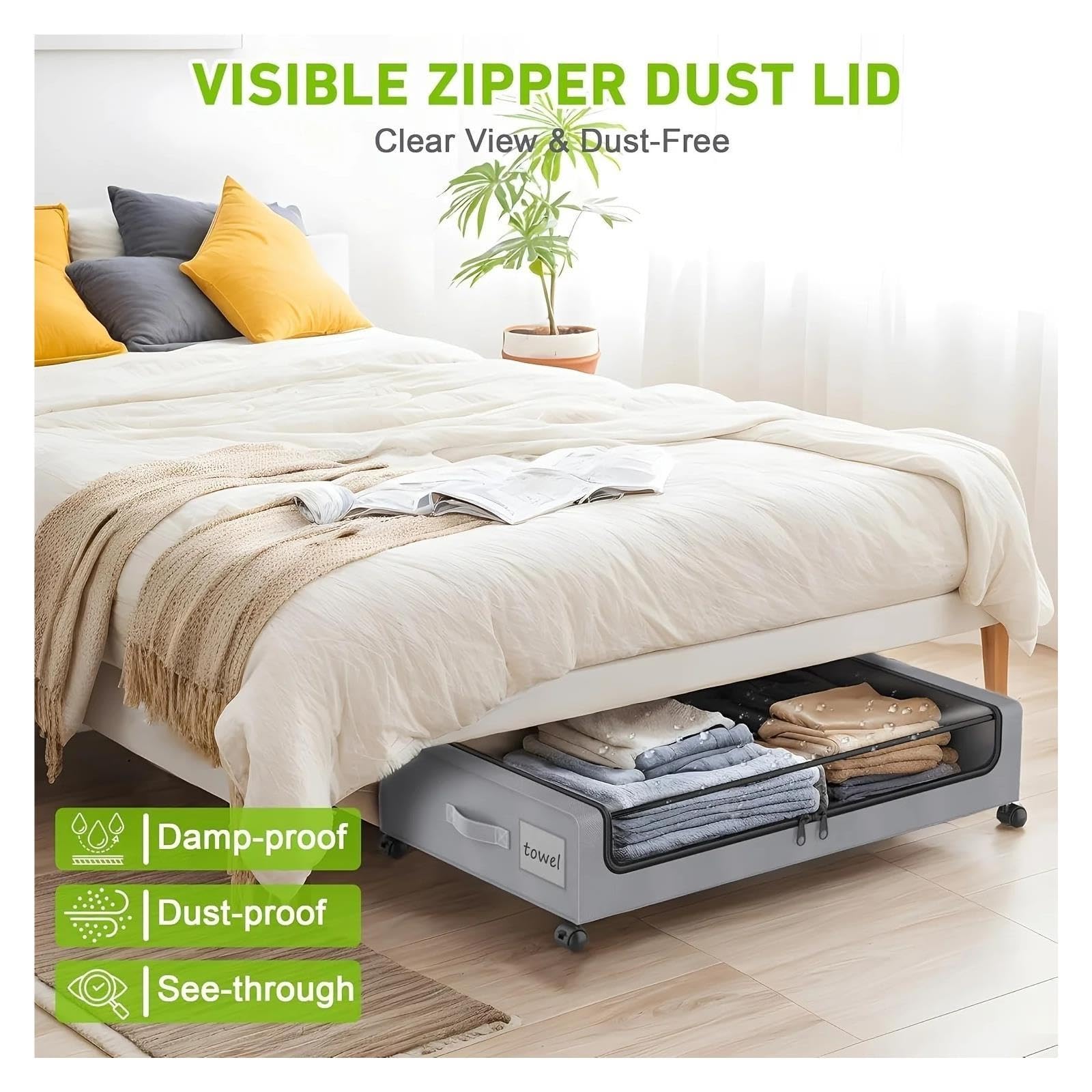 Unterbett Stauraum Unterbett-Aufbewahrungsboxen mit Riemenscheibe