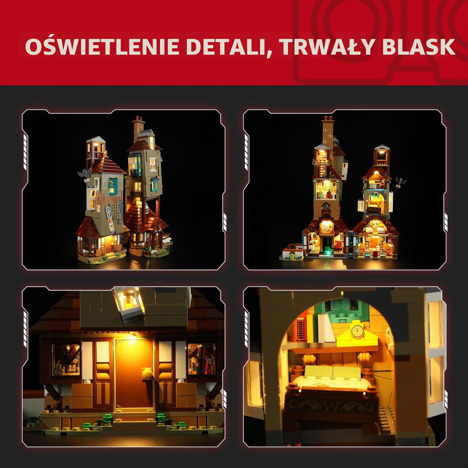 BRIKSMAX Zestaw oświetleniowy 2.0 do edycji kolekcjonerskiej The Burrow – innowacyjne oświetlenie LED kompatybilne z Harry Potter 76437 – zestaw Lego nie jest dołączony