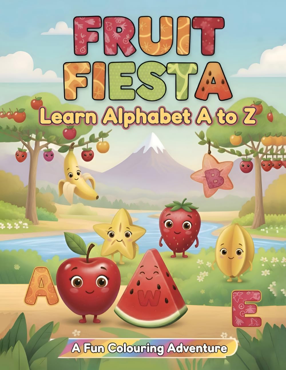 Fruit Fiesta : Learn-Alphabet A-to-Z: A fruit Colouring Adventure (Colouring Books By Creative Wizard)