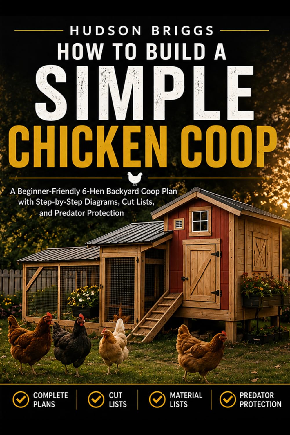 How to Build a Simple Chicken Coop: A Beginner-Friendly 6-Hen Backyard Coop Plan with Step-by-Step Diagrams, Cut Lists, and Predator Protection