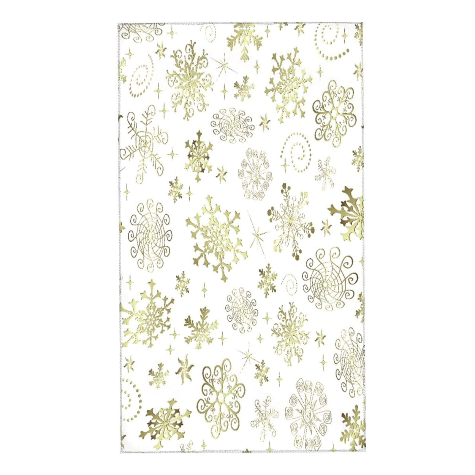 Lsjuee Christmas with Golden Snowflakes and Stars Beach Towel Lightweight Thin Sand Free Superfine Fiber Baby Beach Towel Coverup for Gym Fitness Swimming Class Swimming Camping 32INx52IN
