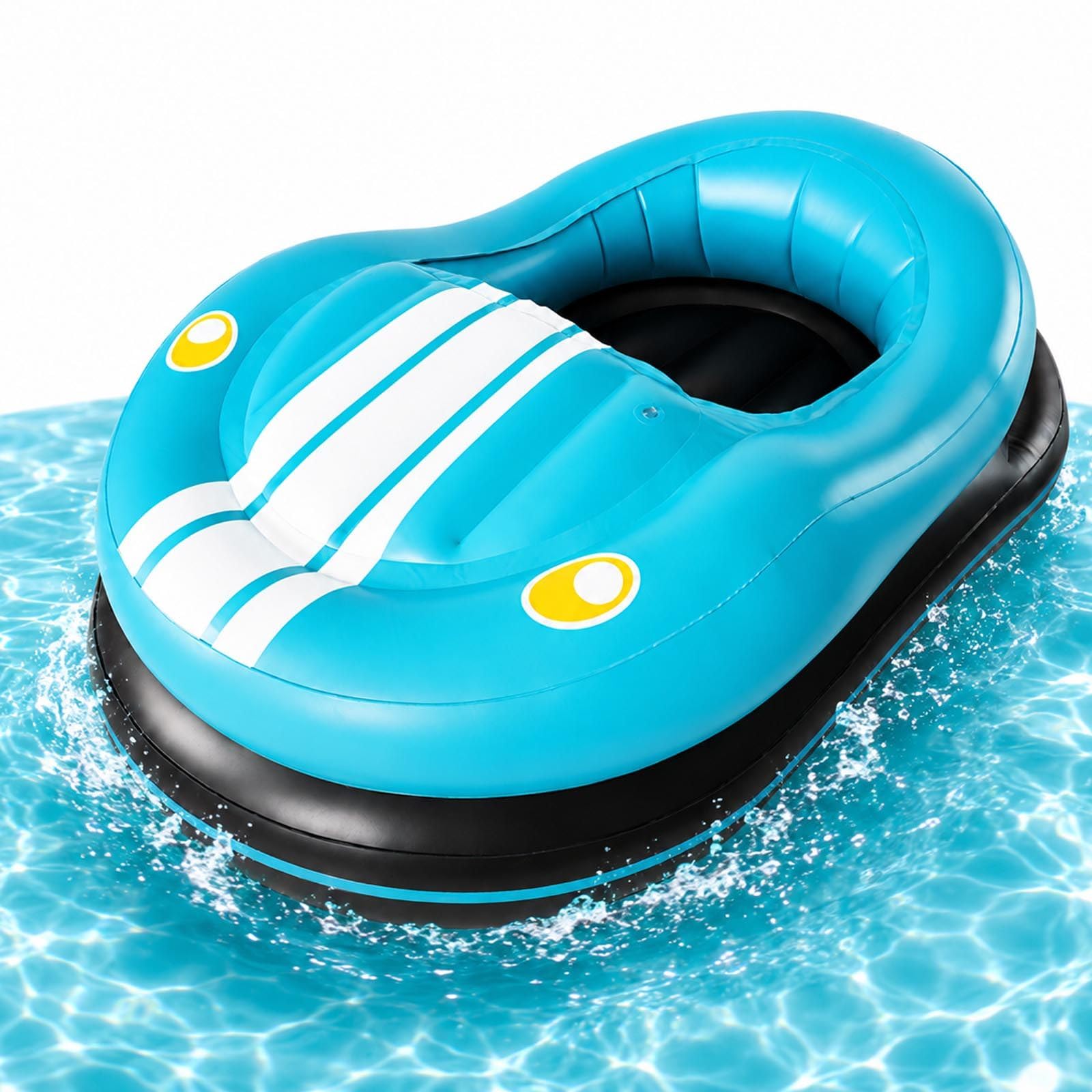 menglanchang Inflatable Motorized Bumper Boat for Pools and Calm Lakes Blue
