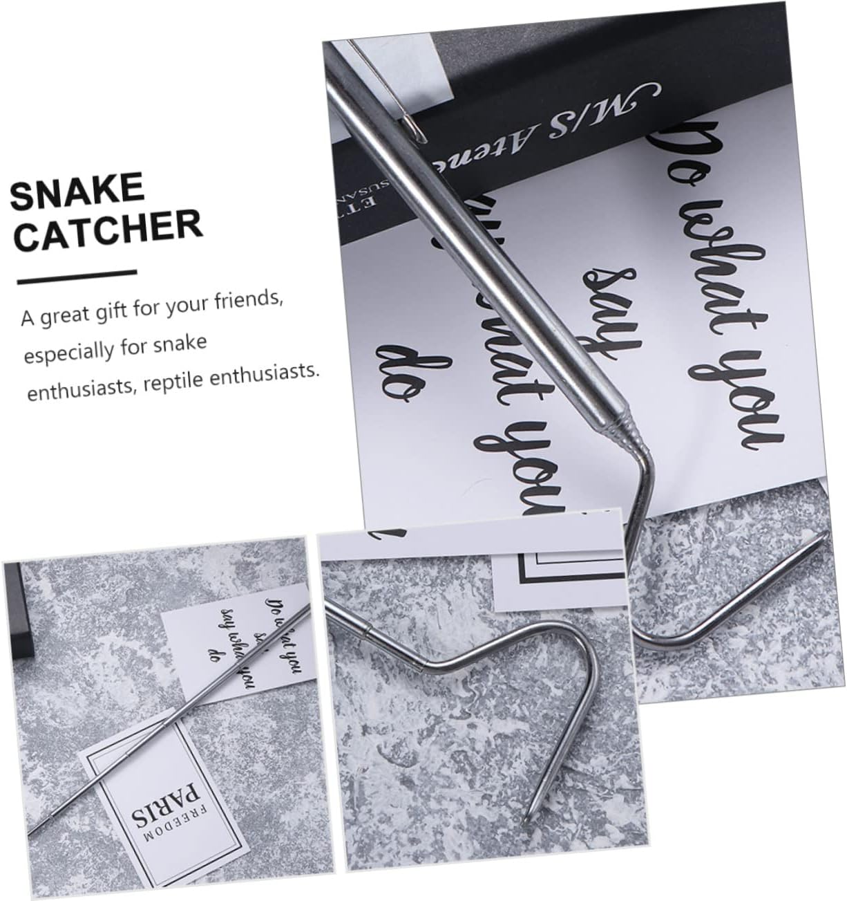 71cm Stainless Steel Adjustable Snake Grabber Tool Heavy Duty Reptile Hook for Safe Catching and Handling