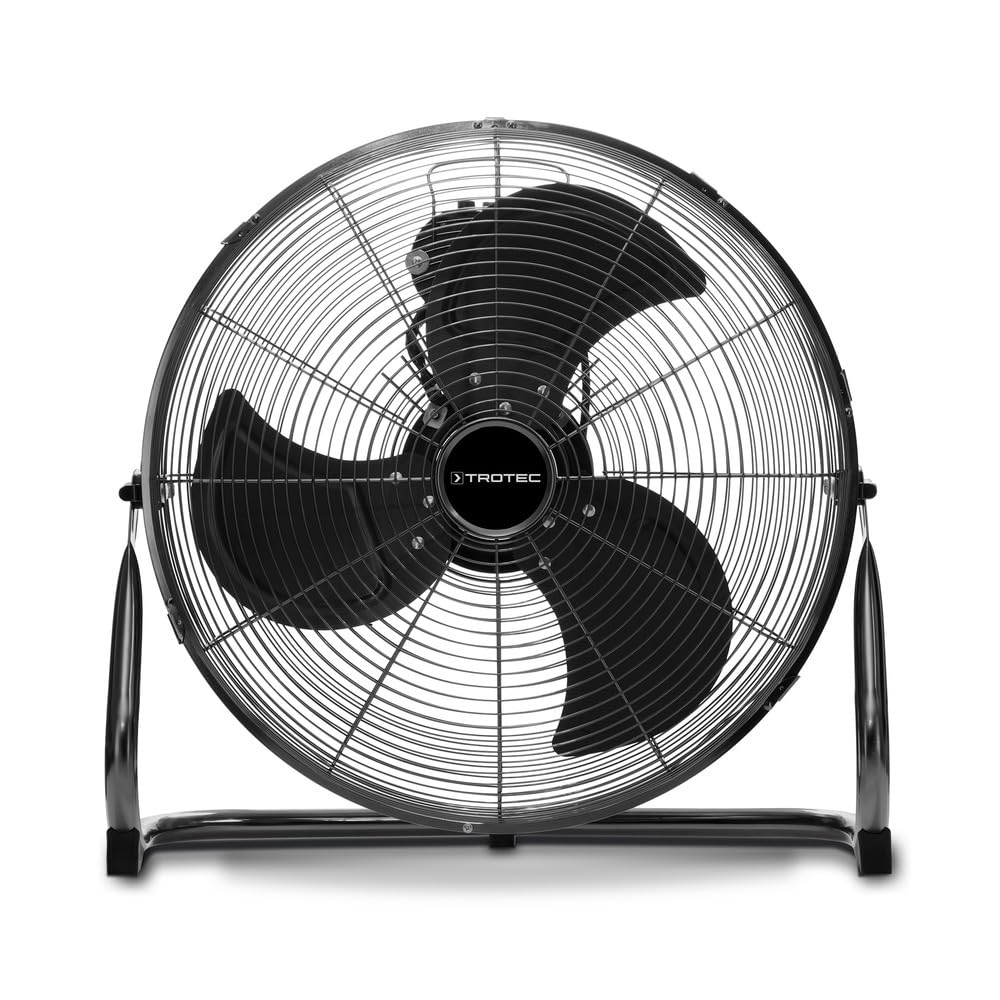 TROTEC Ventilatore da pavimento TVM 19-120 W, Ø 45 cm, alloggiamento in metallo, 3 velocità, inclinabile, potente, ideale per casa, ufficio o studio