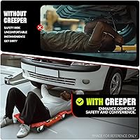 Vista 3 de Auto Dynasty Tablilla rodante de 40 pulgadas, para reparación mecánica automotriz de garaje de perfil bajo con reposacabezas acolchado, de plástico