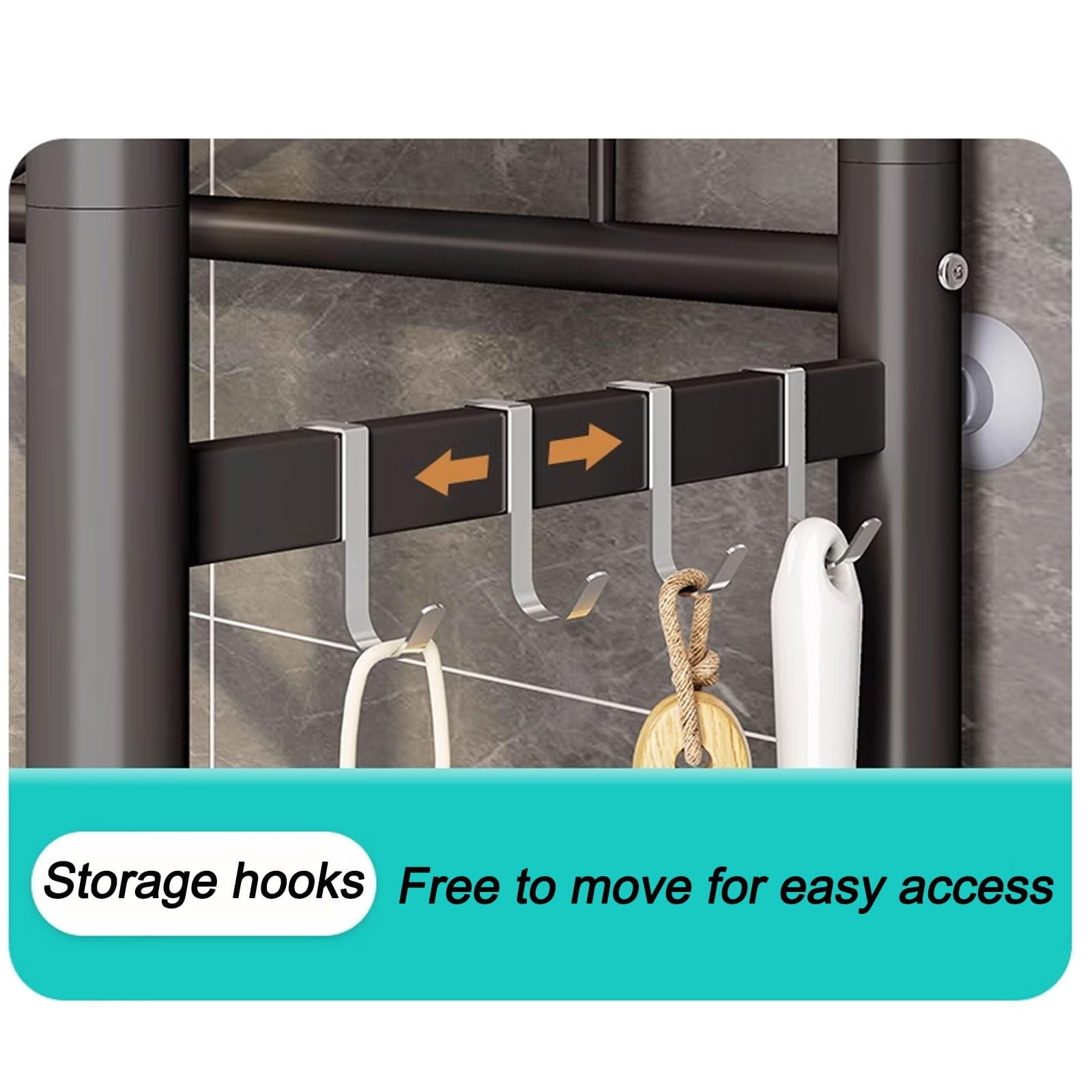 Teleskopregal Bad Über wc, Kohlenstoffstahlmaterial, mit Ausziehbarem Netzkorb, Verstellbaren Rutschfesten Füßen, Freistehender Ablage Über Der Toilette ( Color : Black , Size : 3 LAYER_C )