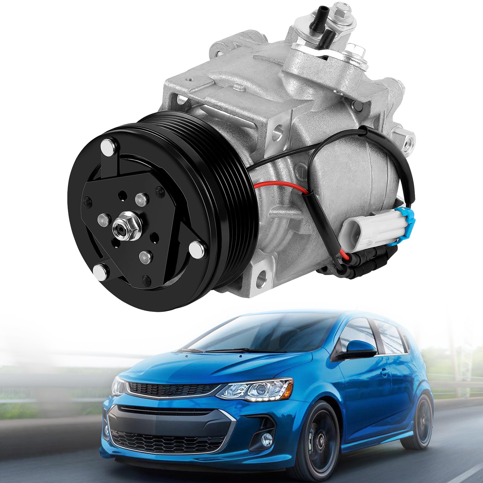 Photo 1 of AC Compressor with Clutch Compatible with Chevy Sonic 2013 2014 2015 2016 2017 2018 LS LT LTZ 1.8L Air Conditioning Parts Replace 42623008 CO29167C 98496 94517799 95370313