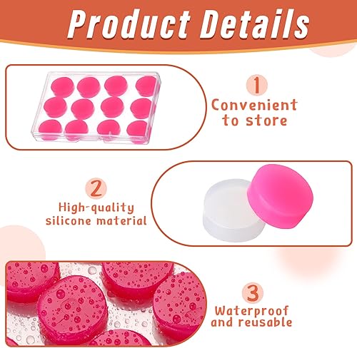Miniatura 3 de 72 pares de tapones de silicona suave para los oídos, tapones moldeables de cera de masilla, tapones de gel reutilizables para dormir, nadar,