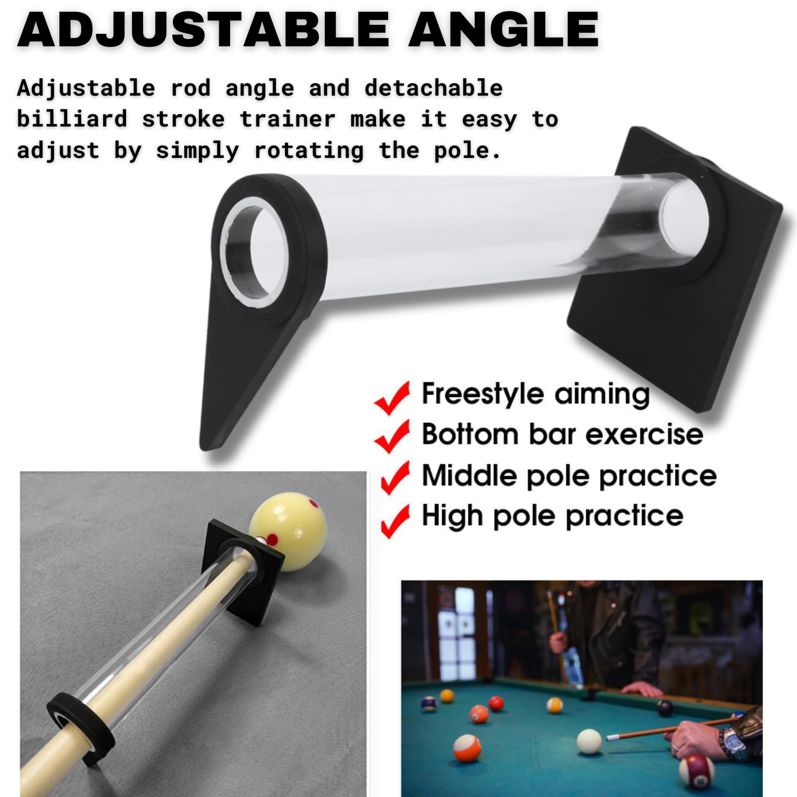 Outil D'entraînement Queue De Billard - Exerciseur 5 Trous Précision - Accessoire Pratique Pour Améliorer Son Jeu