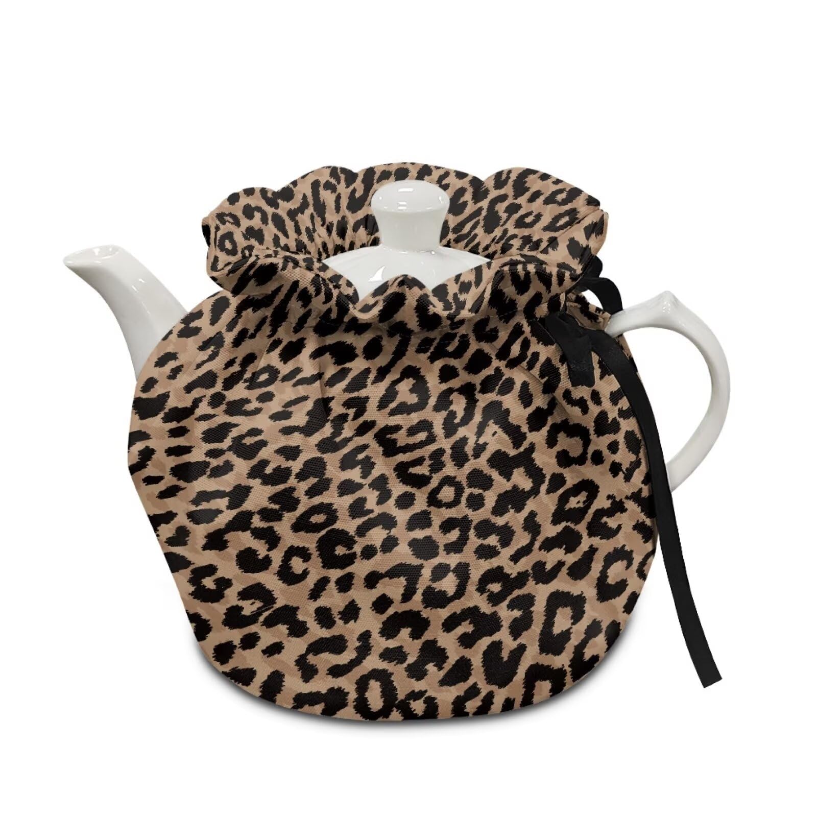 Leopard Print Tea Cosy Kitchen Home Decorative Insulated Tea Pot Cover Breakfast Warmer Teapot Cozies for Home Kitchen Table Decor