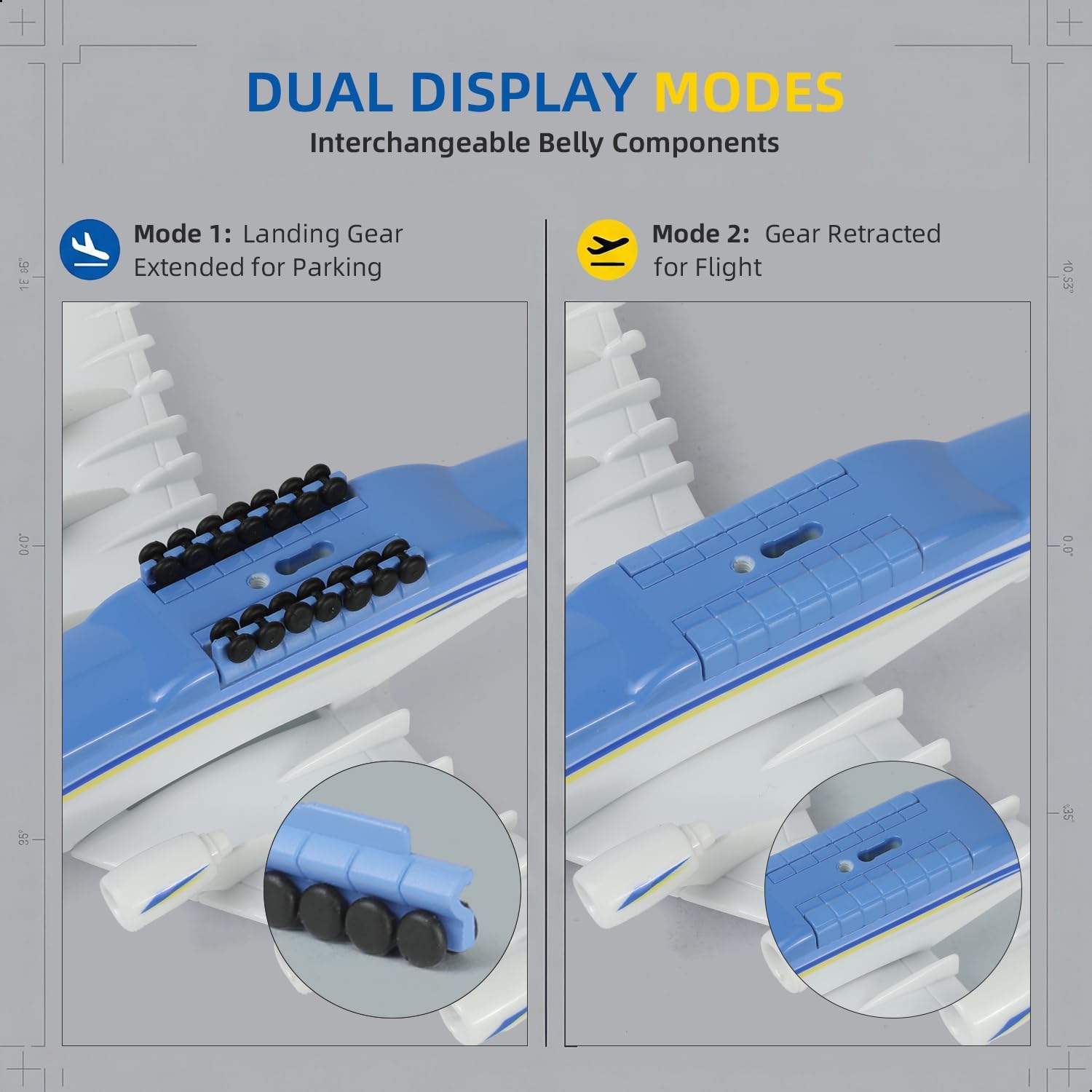 1/400 AN-225 Resin Airplane Model with Openable Nose Door, 20cm L