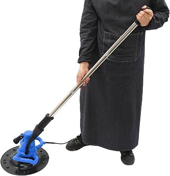 Concrete Trowel with Extension Rod, Concrete Mixer, Wall Smoothing Polishing Machine, 80-200RPM 1680W Electric Plaster Mortar Cement Putty Trowel, Blue
