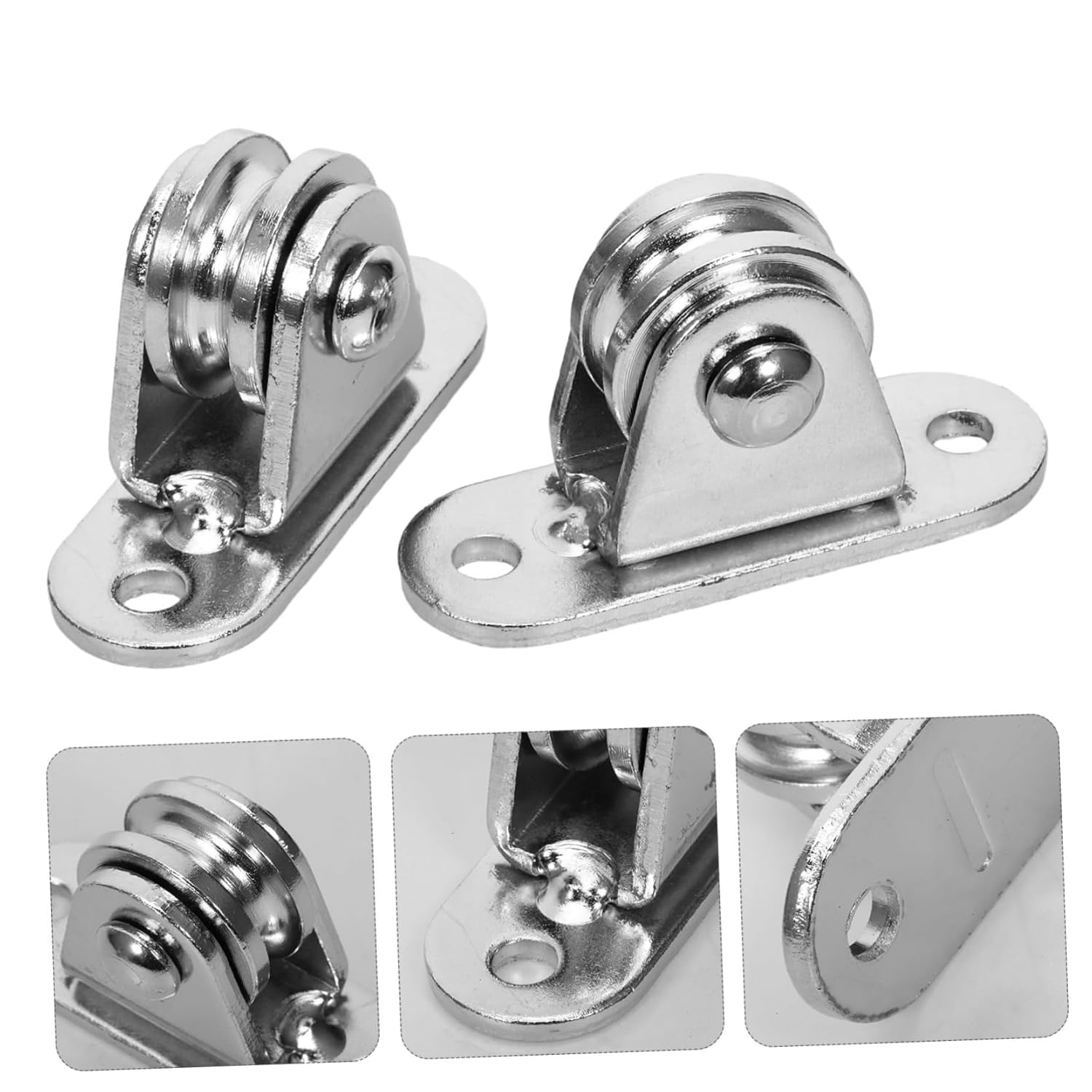 Mobestech 8sets Stainless Steel Pulley Blocks Cable Pulley Wheels Ceiling Mount for Wire Rope Quiet Operation Heavy Duty