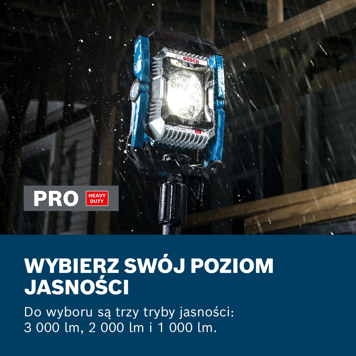 Bosch PRO 18V System Latarka akumulatorowa GLI18V-3000 (bez akumulatora/ładowarki)