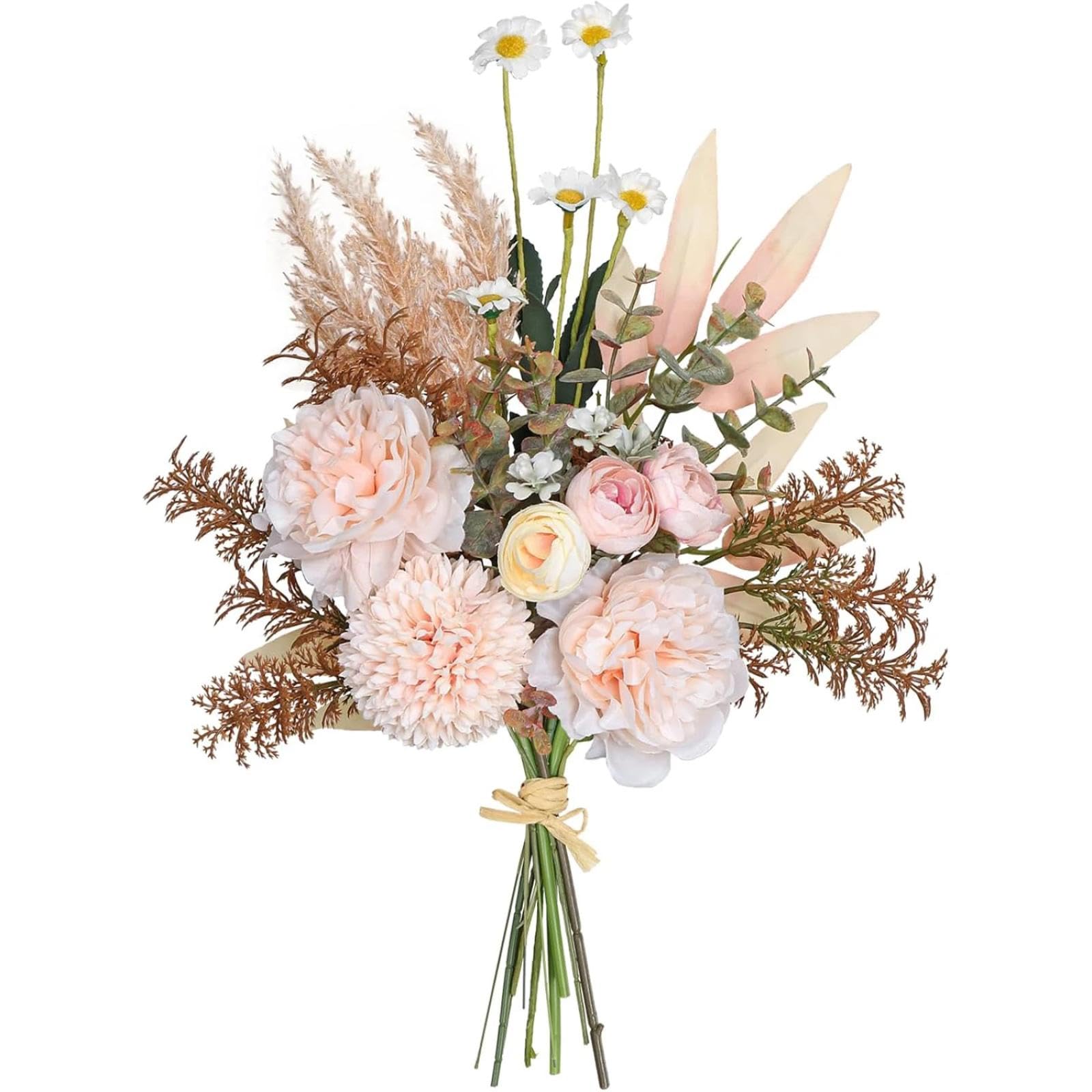 Bouquet de mariée artificiel durable sans entretien avec vase de table