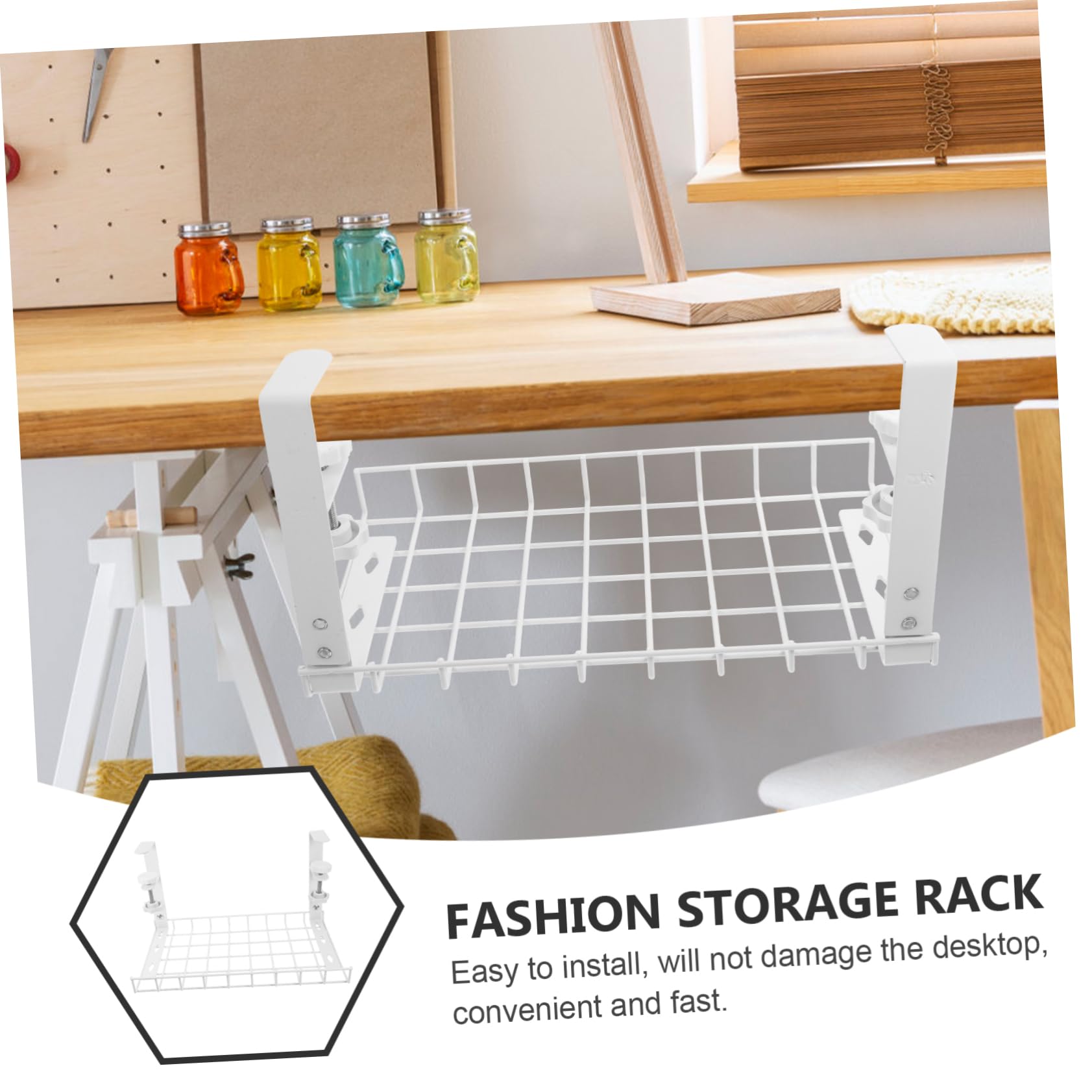 Range-câbles sous Bureau sans Perçage en Fer Blanc, Large Capacité