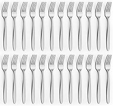24 Pieces Forks Set (7.8”), Unokit Forks Silverware Set, Stainless Steel Dinner Forks, Table Forks, Metal Forks, Fork Set of 24 for Home/Kitchen & Restaurant,Mirror Polished, Dishwasher Safe