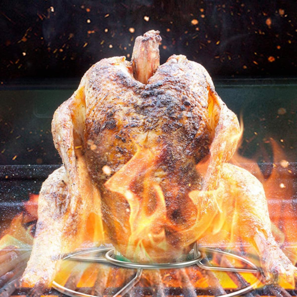 Wsparcie do pieczenia kurczaka ze stali nierdzewnej, 2 sztuki, składana puszka piwa, akcesoria do grilla, łatwe do czyszczenia, narzędzie do grillowania na świeżym powietrzu