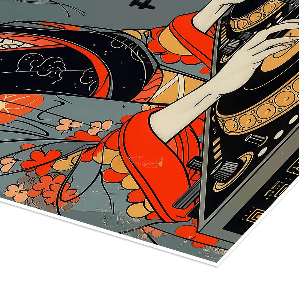 Posterlounge Kyoto DJ Festival Poster | 90 x 120 cm di Golden Planet Prints Quadri Decorazione per pareti