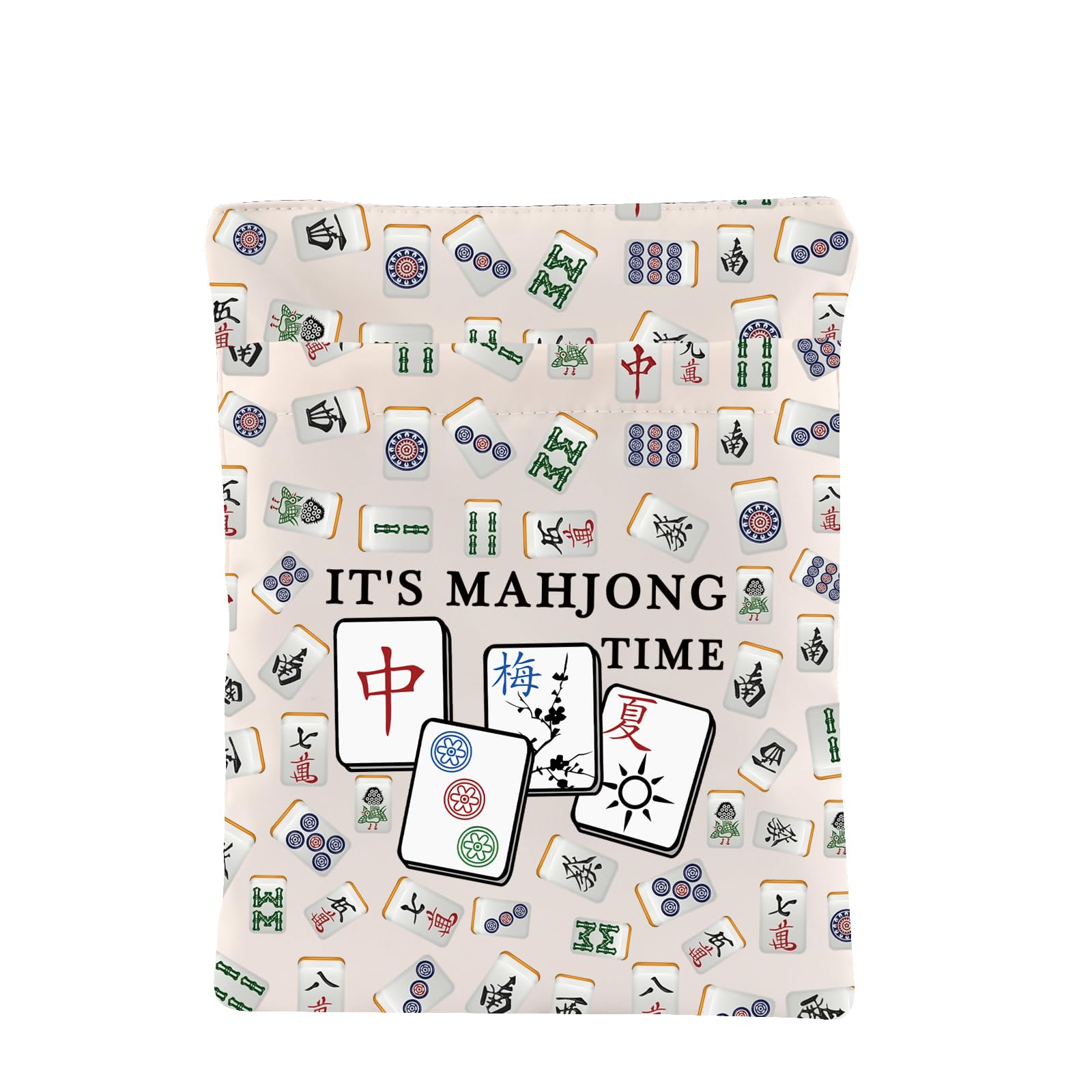 PLITI Mahjong Gifts Funny Mahjong Player Gifts It's Mahjong Time Mahjong Lover Bag Mahjong Board Game Fan Gift (Mahjong time BSU)