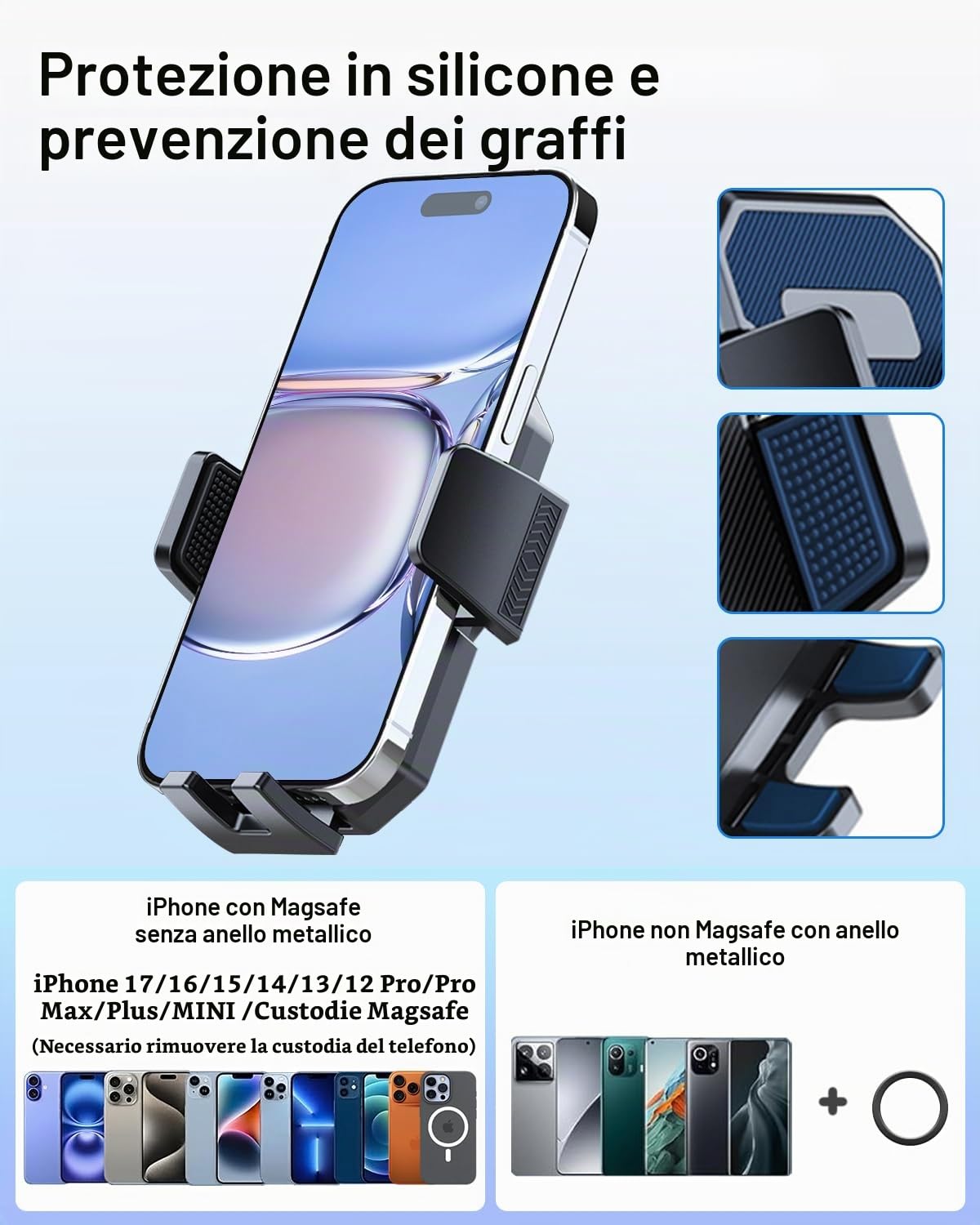 Supporto per telefono da auto per Mazda CX-3 2016 2017 2018-2020 2021/Mazda 3 2014 2015 2016 Accessori Schermo da 7 pollici Blocco automatico Rotazione a 360 ° Supporto per telefono Blocco automatico