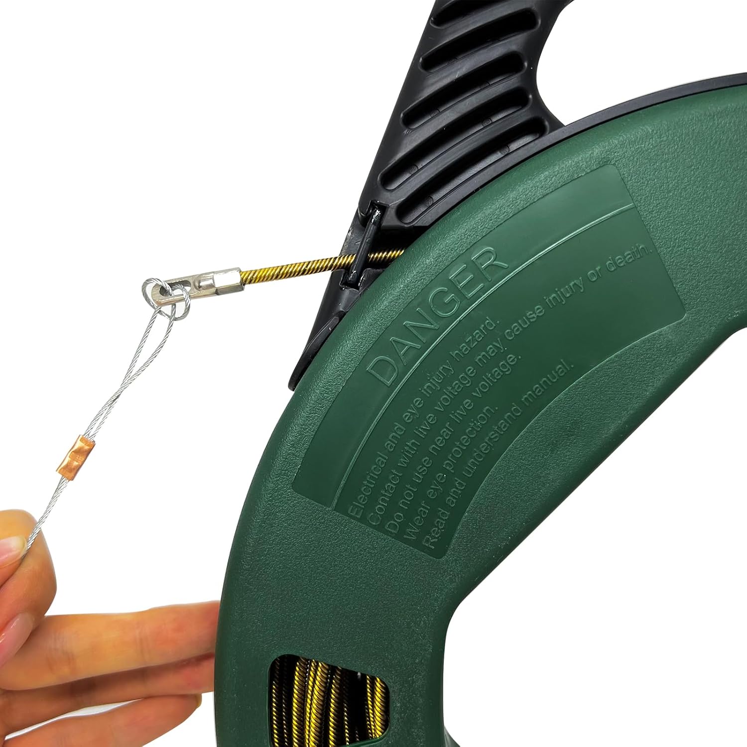 3mm 100ft Fish Tape Reel Spring Cable Puller Cable Rods Shatterproof Case Electrical Cable Puller Through Wall Wire Guide Device Threader