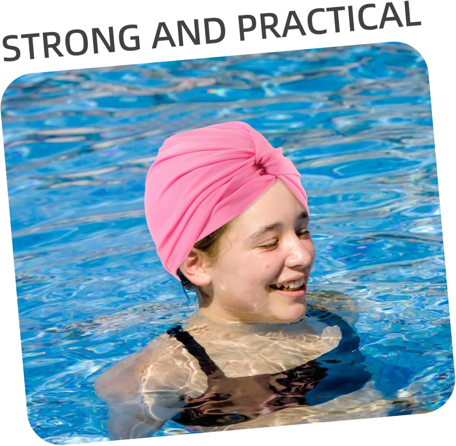 Mipcase Short Hair Pleated Shower Cap Swim Cap for Ladies Bucket Hats UK Swim Cap Fabric Swim Turbans for Women