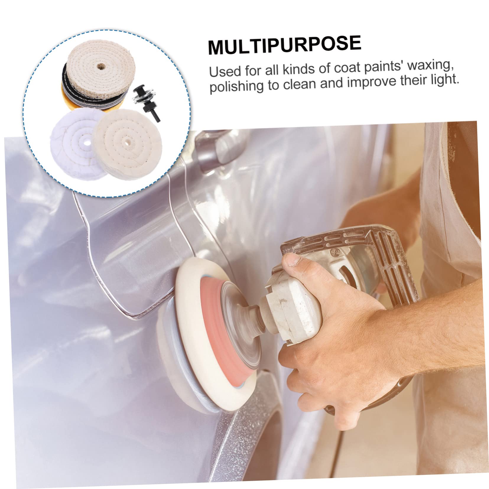 CALLARON Polierscheiben Satz für Bohrmaschine Polierpads aus Baumwolle und Sisal Robust für Metallglasur und Glaspolitur Geeignet