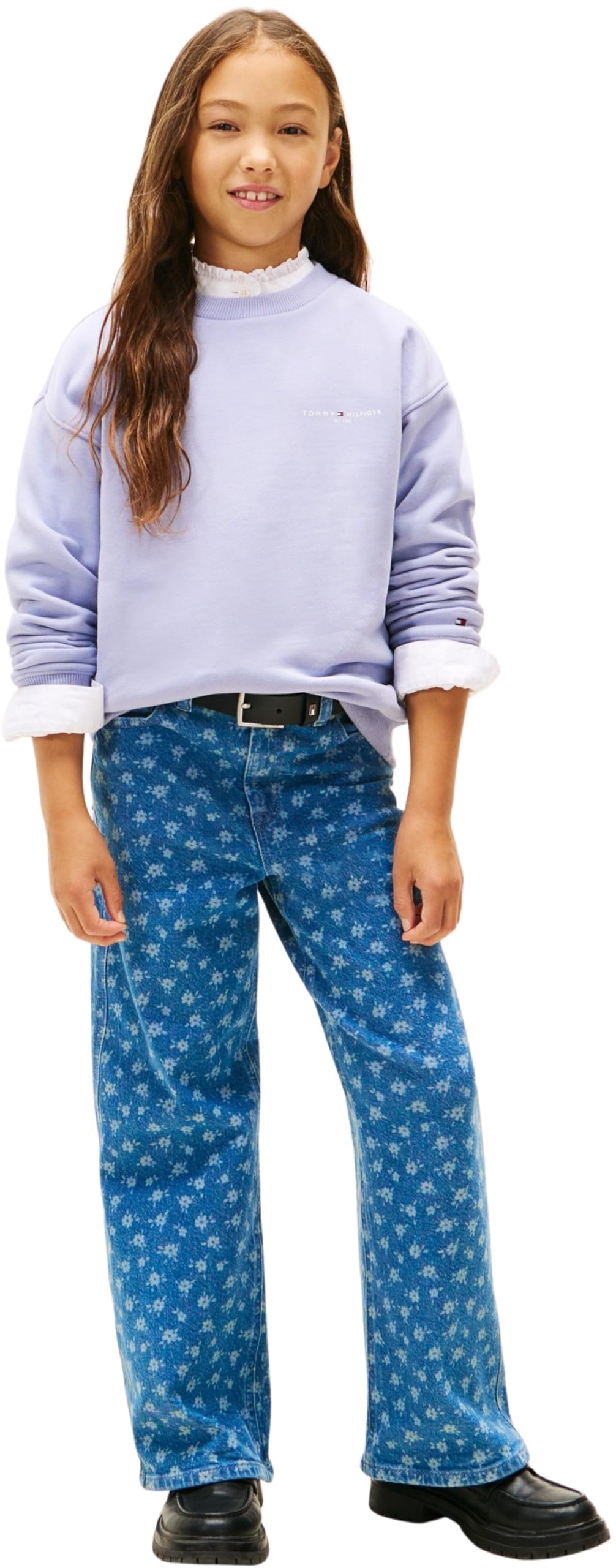 Tommy Hilfiger Mini Corp C-Neck Sweatshirt Ks0ks00665 Bluza bez guzików, niebieska (Perwinkle Dusk), 7 lat Unisex Dorosły, Kolor niebieski, 7 años
