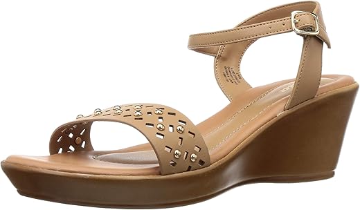Bata Women’s LASER STUD SANDAL Evening (6618681_BEIGE_7 UK)