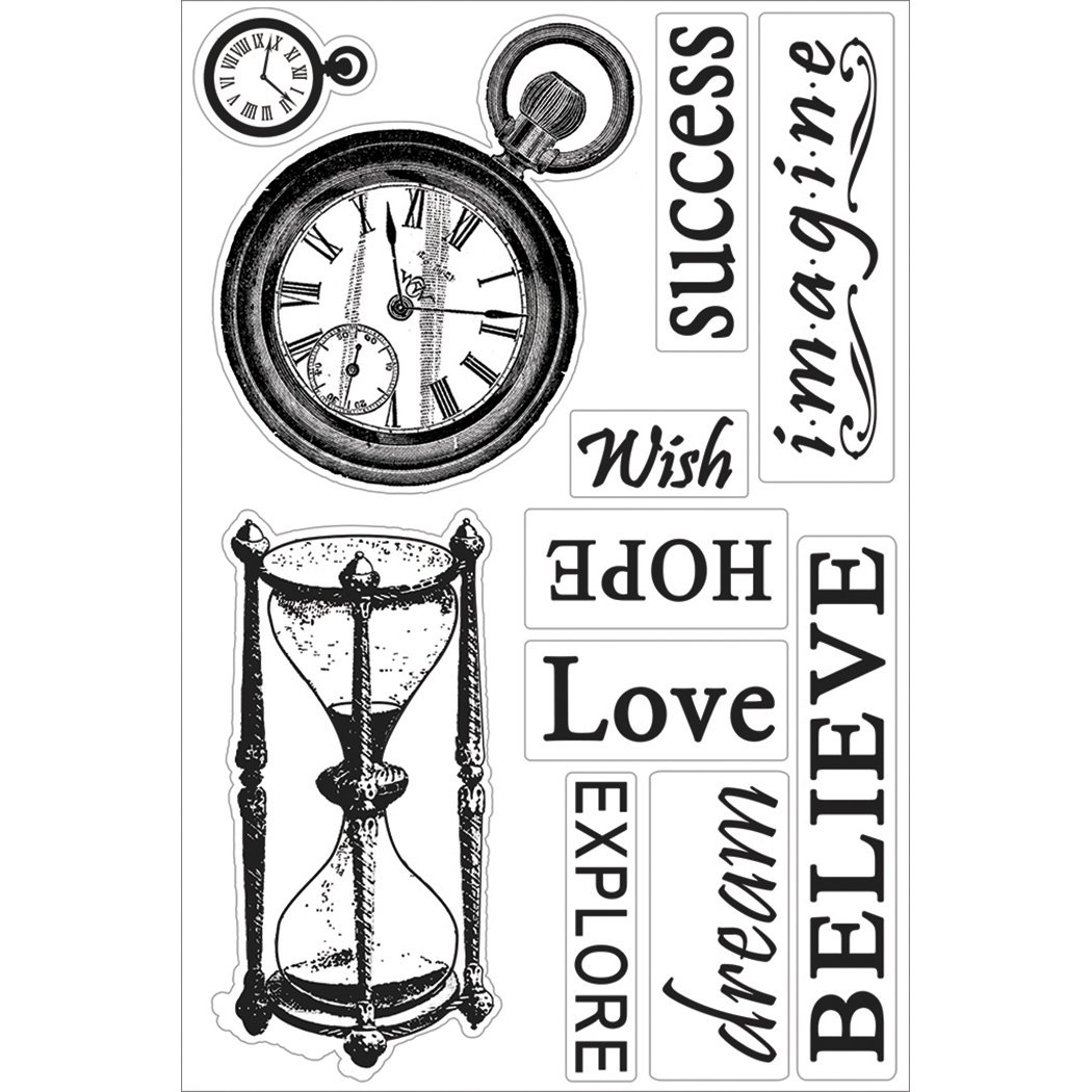 Couture Creations Hearts Ease Time Goes On Clear Stamp Set, Transparent